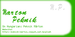 marton peknik business card