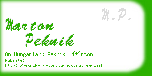 marton peknik business card